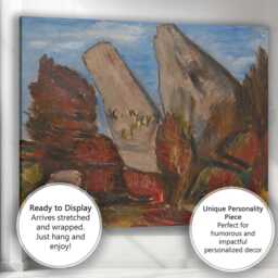 Abstract Woodland Tree Stumps Expressionist Landscape Painting Canvas Wall Art Print Decor Picture Ready To Hang - thumbnail 3
