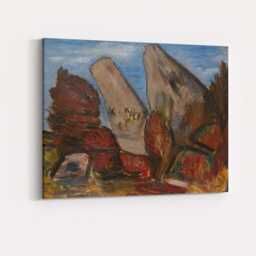 Abstract Woodland Tree Stumps Expressionist Landscape Painting Canvas Wall Art Print Decor Picture Ready To Hang - thumbnail 4