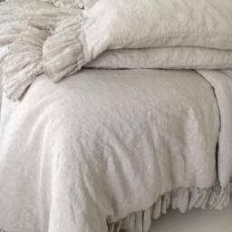 Linen Pillowcase With Ruffles Standard , Queen King Euro Sham Body Pillow Size. Bed Pillows. Washed & Softened. Made By Mooshop.8 - thumbnail 2
