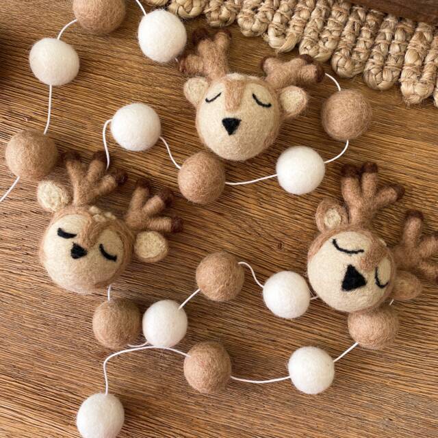 Reindeer Felt Hanging Garland For Autumn & Christmas - image 1