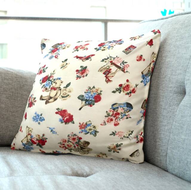 Children's Nursery Cushion Cover Pillow Case. Vintage Toys Design. 18 - image 1