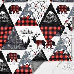 Woodland Personalized Baby Blanket-Personalized Minky Blanket-Blue Navy Plaid Buck Minky Baby Blanket-Moose Blanket Boy Girl - thumbnail 2