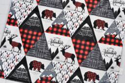 Woodland Personalized Baby Blanket-Personalized Minky Blanket-Blue Navy Plaid Buck Minky Baby Blanket-Moose Blanket Boy Girl