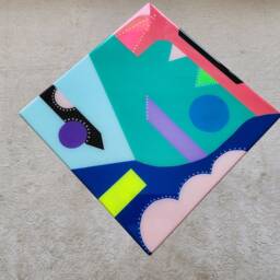 Handmade Resin Coffee Table, Funky Boho Pop Art Design - thumbnail 3