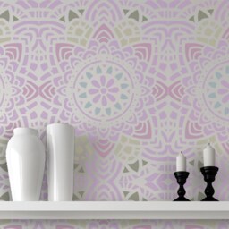 Wall Lace Decorative Stencil Madalyn Allover Reusable For Diy Decor - thumbnail 2