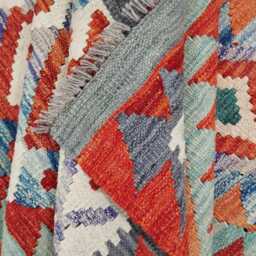 Heritage Kilim Rug, Handmade Artisan Afghan Turkish, Scandinavian, Navajo, Bohemian Flatweave, Natural Wool Multicolour Rug 208x159 cm - thumbnail 4