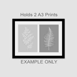A3 Picture Frame To Hold 2 Photos in A Black Wooden - thumbnail 3