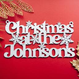 Christmas Family Sign, Personalised Decoration, Ornament, Wall Hanging Plaque - thumbnail 1