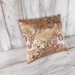 Pillow Cushion Stuffed Throw Home Decor Silky Flowers Brown, Beige, Cream - thumbnail 2