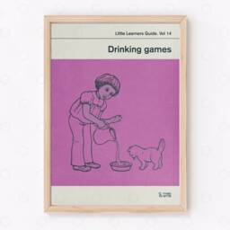 Drinking Games Poster Retro Book Cover Print, Mid-Century Modern Art - thumbnail 2