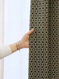 4 Colours, Cream A Pair Of Geometric Curtains, Custom Curtain Panel, Living Room Curtains, Custom Made, Divider