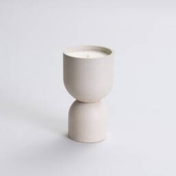 Coppa Buttercream Candle - Organic Coconut Soy Candles in Concrete Vessel Beton Hand Poured Vegan Reusable Container -Eco Friendly - thumbnail 3
