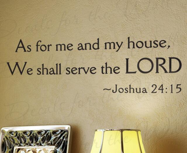 As For Me & My House We Shall Serve Joshua 2415 Inspirational Home Living Room Religious God Vinyl Quote Wall Decal Sticker Art R41 - image 1