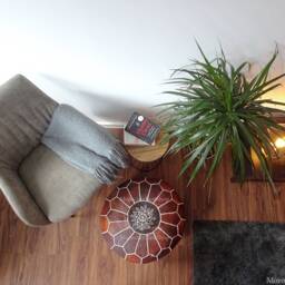 Handmade Moroccan Leather Pouf Ottoman Foot Stool, Home Decor - thumbnail 2