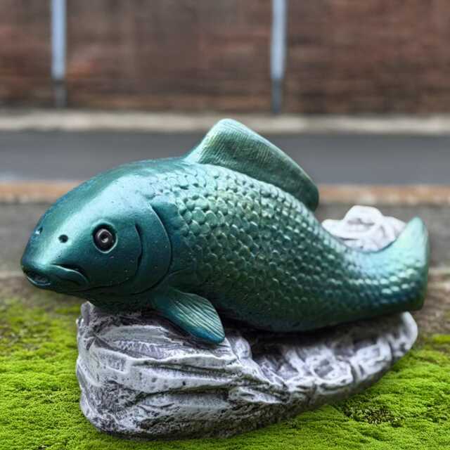 Concrete Fish Statue Outdoor Stone Pond Decoration Handcrafted Koi Sculpture Cement Ornament Coastal Garden Figurine Yard Art - image 1