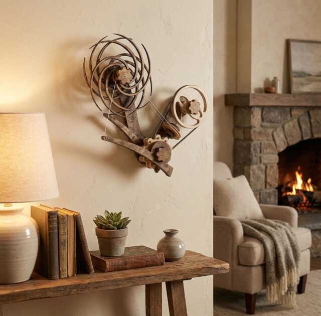 Wooden Kinetic Wall Art Gravity-Powered Sculpture For Modern Home Decor - image 1