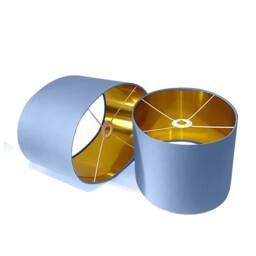 New Luxury High Quality Candy Blue 46 Cotton Fabric Lamp Shade Oval Shape Oval Metallic Lining - thumbnail 1