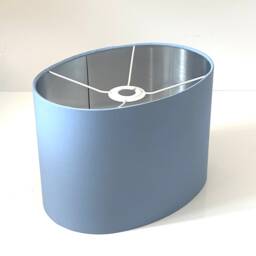 New Luxury High Quality Candy Blue 46 Cotton Fabric Lamp Shade Oval Shape Oval Metallic Lining - thumbnail 2