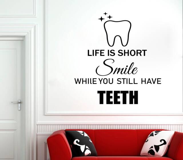 Dental Clinic Wall Decal Tooth Vinyl Sticker, Removable Decor 2981 - image 1