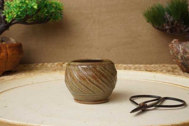 Handmade Brown Green Mame Bonsai Pot. G1628 - image 1