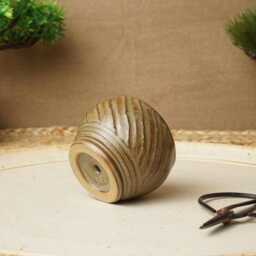 Handmade Brown Green Mame Bonsai Pot. G1628 - thumbnail 3