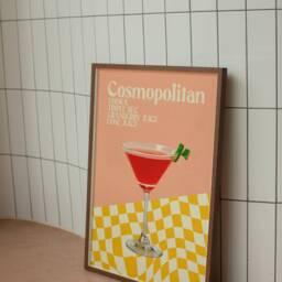 Colourful Cosmopolitan Cocktail Print - Retro, 70S Aesthetic, Bright Pastels, On Trend Fashion Prints, Bar Poster, Kitchen Cosmo Art - thumbnail 2
