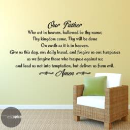 Our Father Lords Prayer Vinyl Wall Decal Sticker Religious God Scripture Pray Amen - thumbnail 1