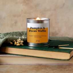Pumpkin Pecan Waffle Wood Wick Candle - Autumn Home Fragrance Autumnal Scent Spice - thumbnail 2