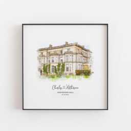 Wedding Venue Print, Gift, 1st Anniversary Present, Sketch, Painting From Photo, Personalised Drawing, Couple Gift - thumbnail 1