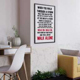 You'll Never Walk Alone Lyrics Print - Liverpool Fc Anthem Wall Art, Anfield Song Poster, Inspirational Reds Football Fan Gift For Home - thumbnail 3