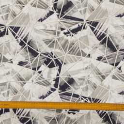 Abstract Triangles Printed Cotton Embroidery Curtain Panels - Rod Pocket, Grommet, Box Pleat, Three Pinch Tab Top & Plain Ring Top - thumbnail 4