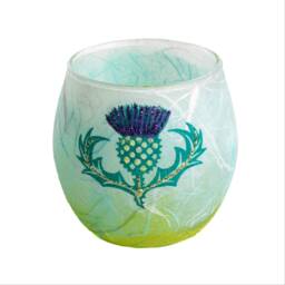 Hand Decorated Scottish Thistle Votive Candle Holder - thumbnail 1