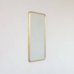 Quadris??? Rectangular Contemporary Mirror With Handcrafted Brass Full Frame - thumbnail 2