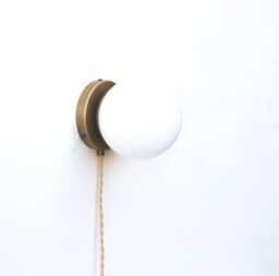 Brass Wall Sconce Light, Plug in Wall Sconce, Modern Brass Minimal Light, 6