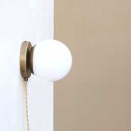 Brass Wall Sconce Light, Plug in Wall Sconce, Modern Brass Minimal Light, 6 - thumbnail 3