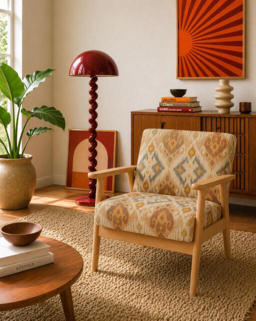 Upholstered Midcentury Modern Boho Lounge Chair Armchair - Soho Earth Brown - image 1