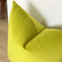 Lime Chartreuse Velvet Pillow Cover - Designer Decorative Cushion - thumbnail 2