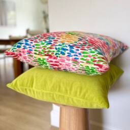 Lime Chartreuse Velvet Pillow Cover - Designer Decorative Cushion - thumbnail 3