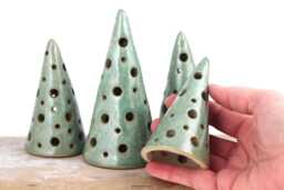 Handmade Ceramic Christmas Tree Natural Pottery Holiday Decor - thumbnail 1