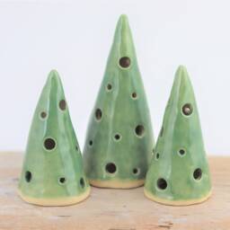 Handmade Ceramic Christmas Tree Natural Pottery Holiday Decor - thumbnail 4
