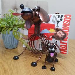 Metal Brown Springy Head Dog Magazine Rack. - 2-5