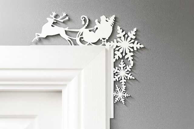 Santa Sleigh & Reindeer Decoration, Christmas Door Frame Acrylic Ornaments, Room D??cor, Ideas - image 1