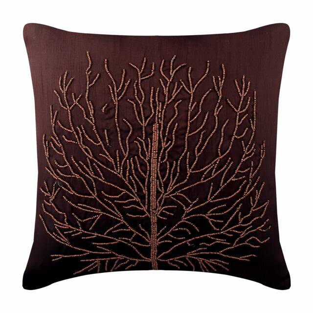 "Decorative Tree Brown Bed Pillow Cover 24""x24""/26""x26" - image 1