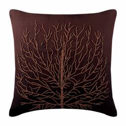 "Decorative Tree Brown Bed Pillow Cover 24""x24""/26""x26" - thumbnail 1