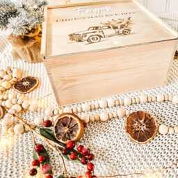 Personalized Wooden Christmas Eve Box, Engraved Family Xmas Keepsake - 25cm - thumbnail 3