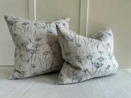 Cow Parsley Linen Cushion Cover Zoe Glencross British Designer Fabric - thumbnail 1