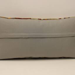 Handwoven Turkish Kilim Pillow Cover Boho Lumbar Throw Cushion - 12x24 - thumbnail 4
