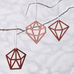 Geometric Copper Christmas Decoration