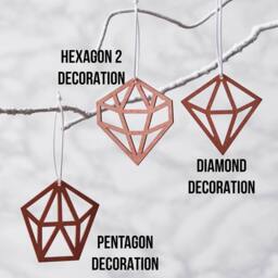 Geometric Copper Christmas Decoration - thumbnail 3