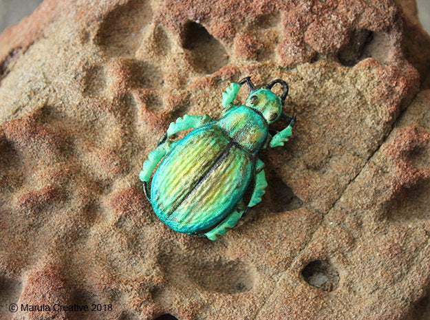 Green Scarab Beetle - Calosoma Schayeri Ornament Or - Pendant Diy - image 1